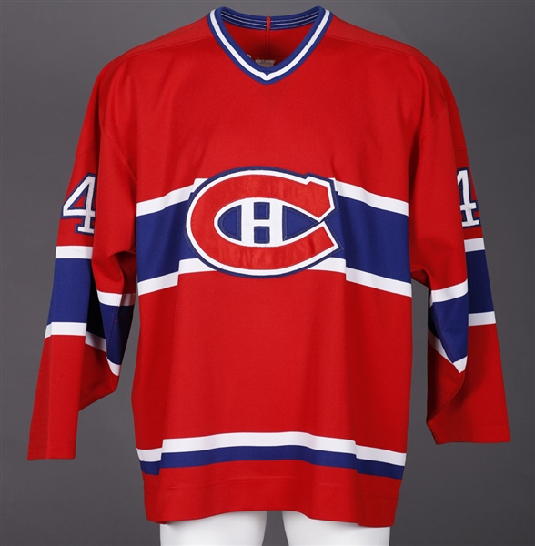 Brad Browns Mid-to-Late-1990s Montreal Canadiens Game-Worn Pre-Season Jersey with Team LOA