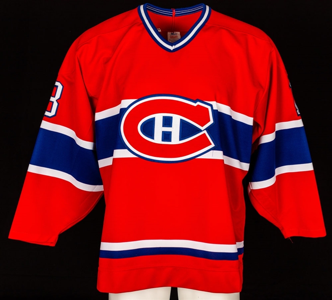Buchholzs Mid-1990s Montreal Canadiens Game-Worn Training Camp/Pre-Season Jersey Obtained from Team with LOA