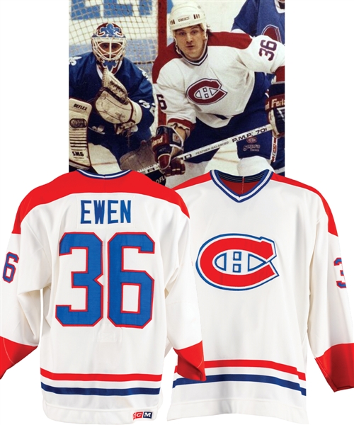 Todd Ewens 1989-90 Montreal Canadiens Game-Worn Jersey Obtained from Team with LOA
