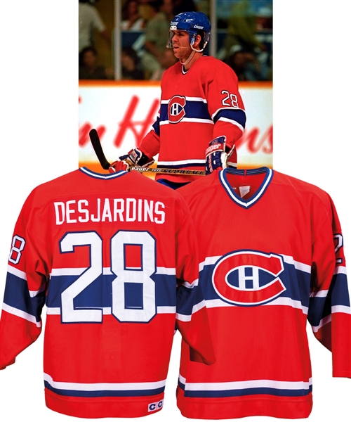 Eric Desjardins Mid-1990s Montreal Canadiens Game-Worn Jersey Obtained from Team with LOA 