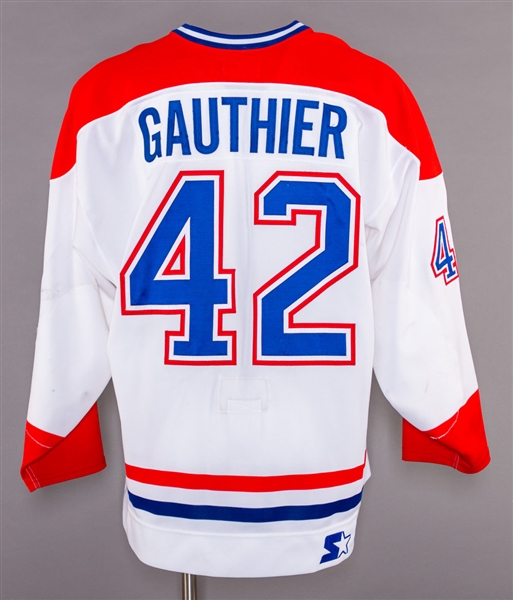 Gauthier’s Late-1990s Game-Worn Montreal Canadiens Pre-Season Jersey with Team LOA