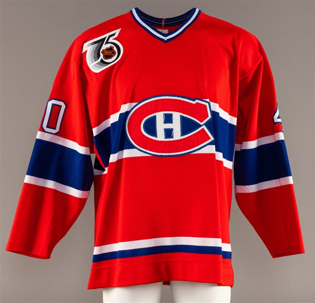 Montreal Canadiens Jersey From 1986-87 Season Set Recycled For and Worn by Les Kuntars (1991-92 Pre-Season) Obtained from Team with LOA - 75th Patch!