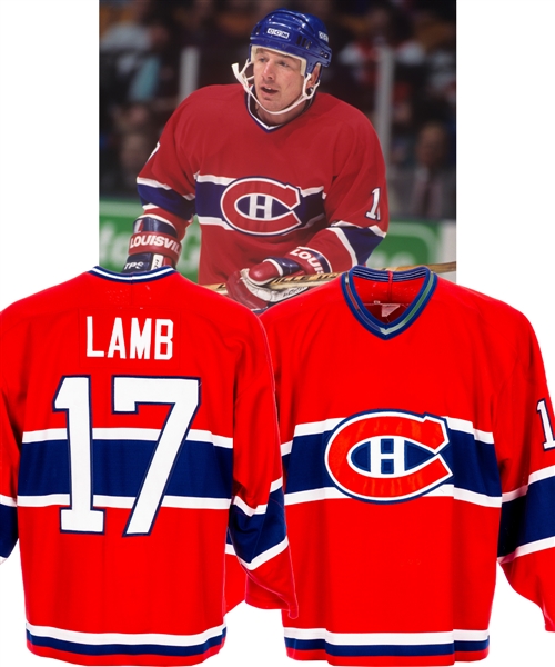 Mark Lambs 1994-95 Montreal Canadiens Game-Worn Jersey with Team LOA - Numerous Team Repairs!