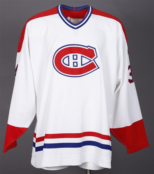 Peter Popovics Mid-1990s Montreal Canadiens Game-Worn Rookie Era Jersey with Team LOA - Team Repairs!