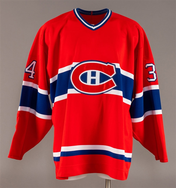 Peter Popovics Mid-1990s Montreal Canadiens Game-Worn Rookie Era Jersey with Team LOA - Team Repairs!