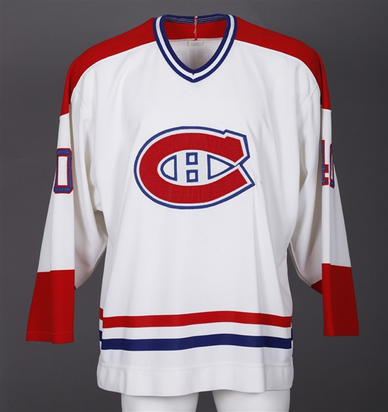 Andre Racicots 1990-91 Montreal Canadiens Game-Worn Pre-Season Rookie Jersey with Team LOA
