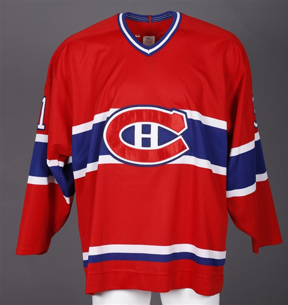 Ed Ronans Mid-1990s Montreal Canadiens Game-Worn Jersey Obtained from Team with LOA