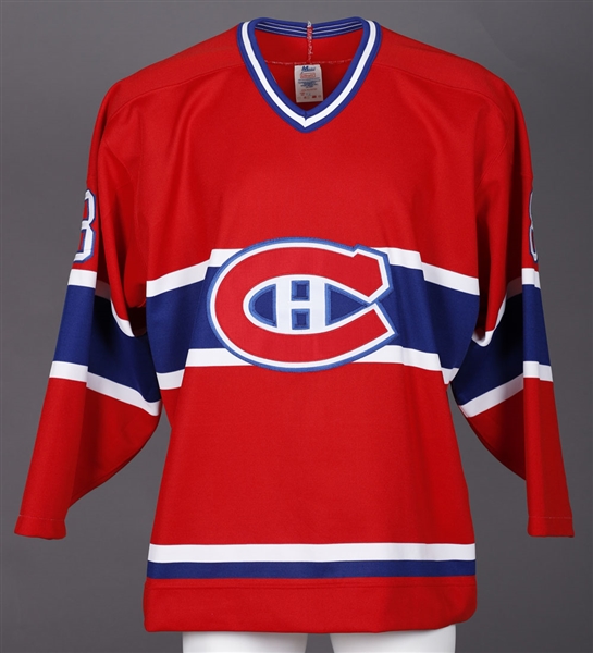 Mathieu Schneiders 1989-90 Montreal Canadiens Game-Issued Rookie Season Jersey with Team LOA