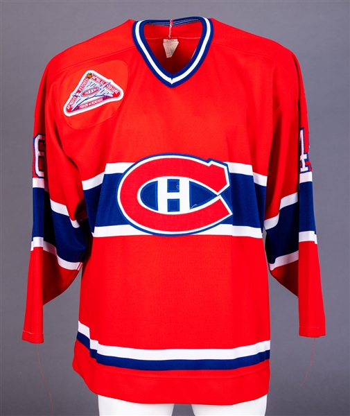 Pierre Sevignys 1993-94 Montreal Canadiens Game-Worn Pre-Season Jersey with Team LOA - Recycled Jersey with 1992-93 All-Star Game Patch!