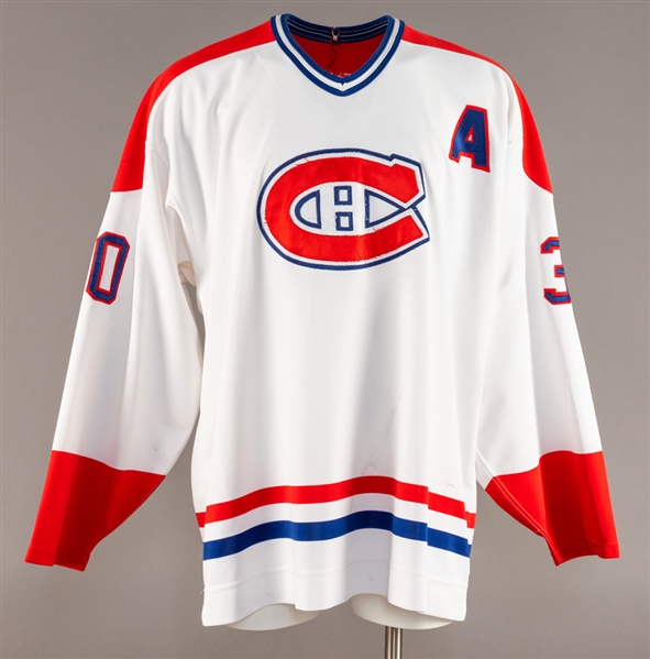Turner Stevensons 1996-97 Montreal Canadiens Game-Worn Alternate Captains Jersey Obtained from Team with LOA - Team Repairs!