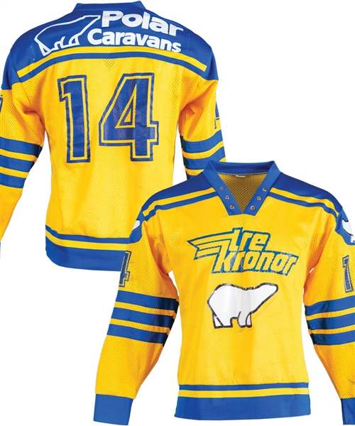 Lars-Erik Ericssons Late-1970s Team Sweden Game-Worn Jersey with LOA - Team Repairs!