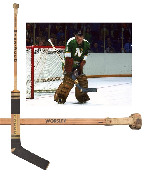 Gump Worsleys Early-1970s Minnesota North Stars Sher-Wood Game-Used Stick