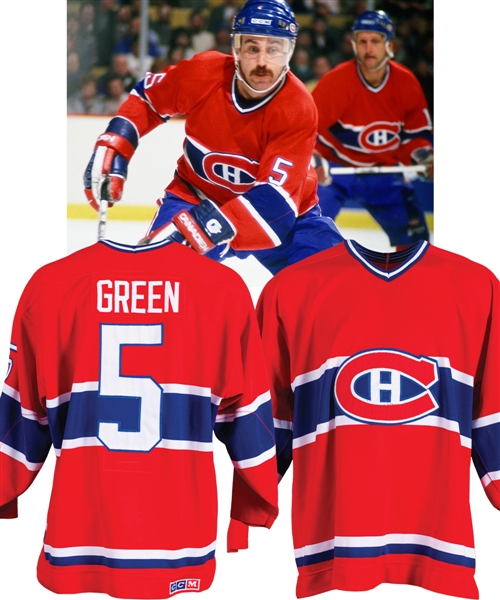 Rick Greens Late-1980s Montreal Canadiens Game-Worn Jersey Obtained from Team with LOA - Team Repairs!