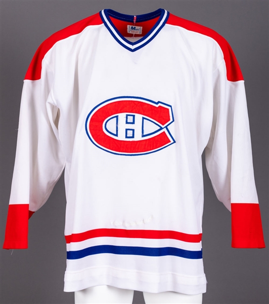 Montreal Canadiens Early-1980s Game-Worn Pre-Season Jersey Attributed to Alain Heroux Obtained from Team with LOA - Team Repairs!
