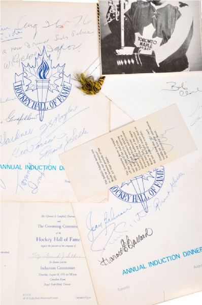 HHOF Induction Dinner Programs and Others (5) Signed by 25 Including Deceased HOFers