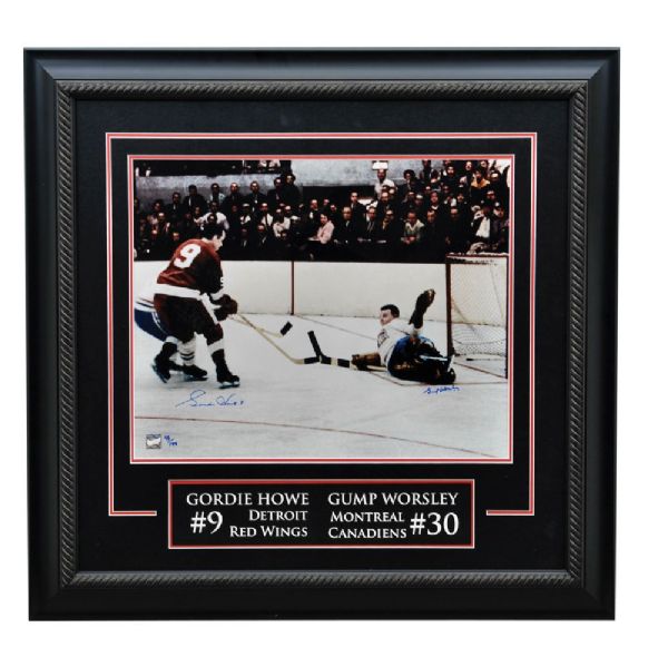 Gordie Howe/Ted Kennedy and Gordie Howe/Gump Worsley Dual-Signed Limited-Edition Framed Photos
