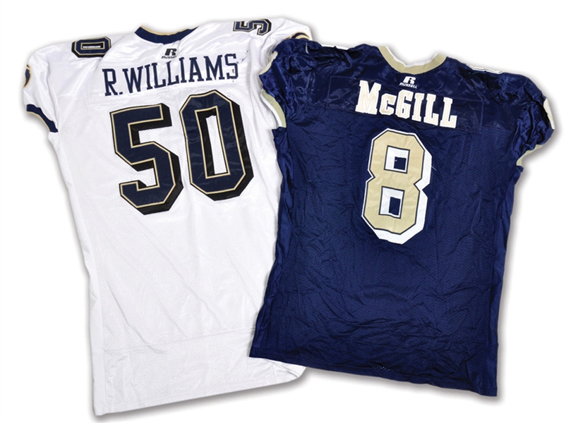 Tim McGills Late-2000s and Rod Williams 1999 AFL Tampa Bay Storm Game-Worn Jerseys