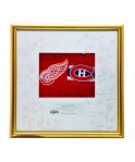 Montreal Canadiens and Detroit Red Wings Team-Signed Framed Display from 1996 Montreal Forum Auction with COA (20" x 20")