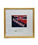 Montreal Canadiens and New York Rangers Team-Signed Framed Display from 1996 Montreal Forum Auction with COA (20" x 20")