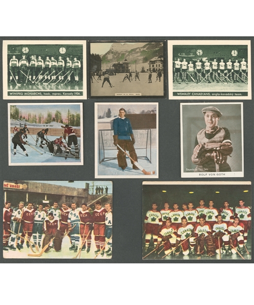 1900s to 1960s Mainly European Hockey Card Collection of 300+ Including Early Cigarette Cards