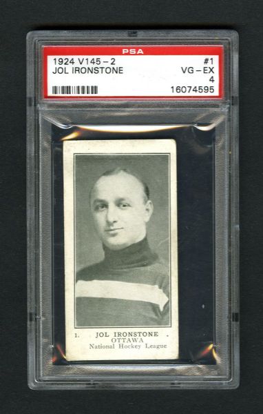 1924-25 William Patterson V145-2 Hockey Card #1 Joseph "Joe" Ironstone RC - Graded PSA 4