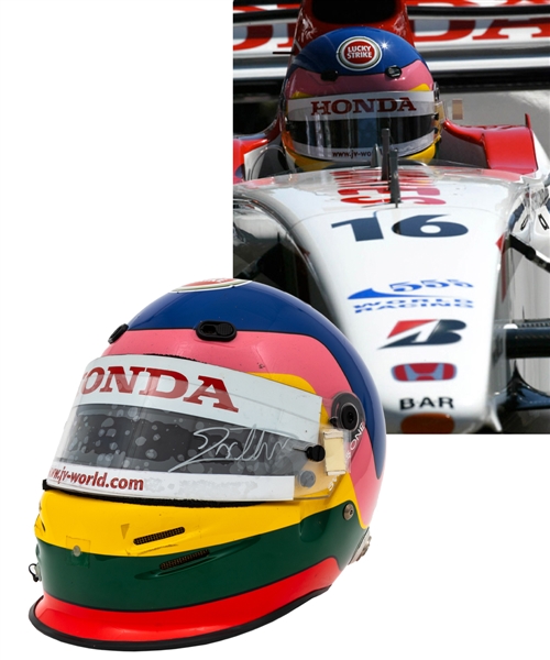 Jacques Villeneuve’s 2003 Lucky Strike BAR Honda F1 Team Bell Race-Worn Helmet with His Signed LOA – Austrian Grand Prix