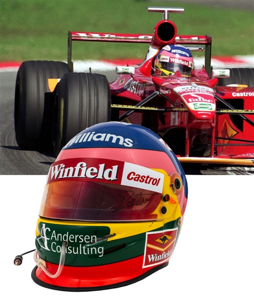 Jacques Villeneuve’s 1998 Winfield Williams F1 Team Bell Race-Worn Helmet with His Signed LOA    
