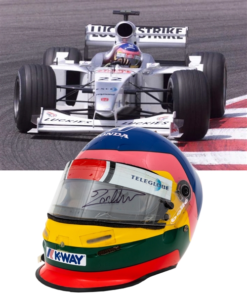 Jacques Villeneuve’s 2000 Lucky Strike BAR Honda F1 Team Bell Race-Worn Helmet with His Signed LOA – San Marino Grand Prix