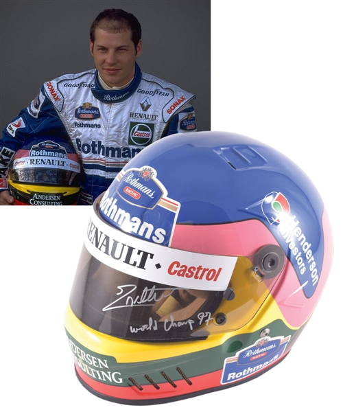 Jacques Villeneuve’s 1997 Rothmans Williams Renault F1 Team Bell Race-Ready Helmet with His Signed LOA – From Championship Season! – Photo-Matched!