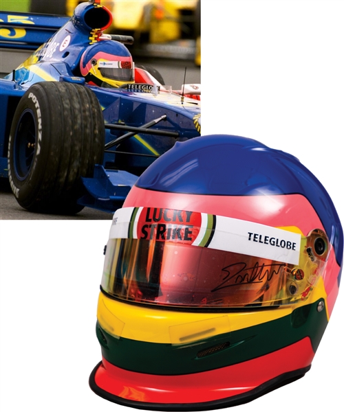 Jacques Villeneuve’s 1998/1999 British American Racing (BAR) F1 Team Bell Race Helmet with His Signed LOA
