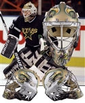 Ed Belfours 1997-98 Dallas Stars Game-Worn Warwick Goalie Mask - His First Dallas Mask! - Photo-Matched!