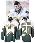 Ed Belfours 2001-02 Dallas Stars Game-Worn Jersey - Great Game Wear! - Photo-Matched!