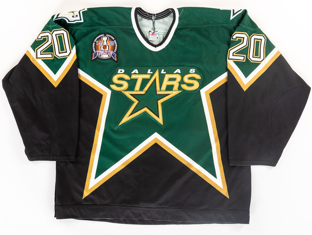 1999-00 Ed Belfour Dallas Stars Game Worn Jersey – “2000 Stanley Cup  Finals” – Team Letter