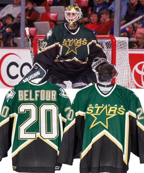 Ed Belfours Late-1990s Dallas Stars Game Jersey From His Personal Collection with His Signed LOA
