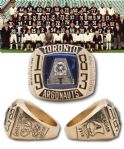 Lamont Meachams 1983 Toronto Argonauts Grey Cup Championship 10K Gold and Diamond Ring