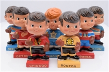 1962 NHL "Original Six" Teams Nodder / Bobble Head Doll Collection of 7
