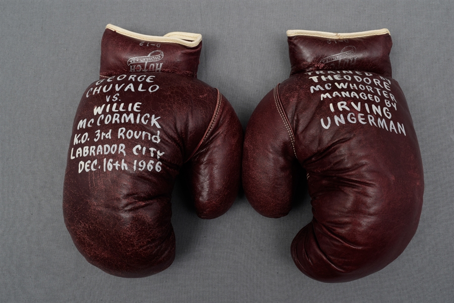 George Chuvalos Fight-Used Gloves from 1966 Willie McCormick Fight