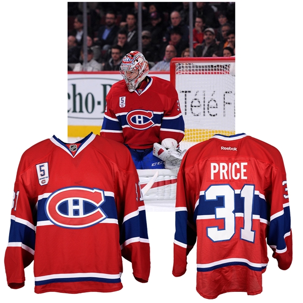 Carey Prices 2014-15 Montreal Canadiens "Guy Lapointe Night" Game-Worn Jersey with Team LOA - Photo-Matched!