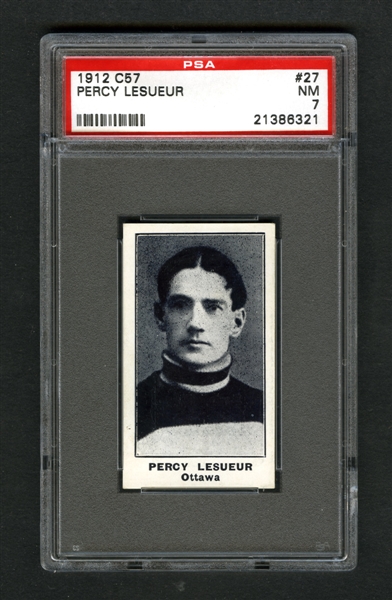 1912-13 Imperial Tobacco C57 Hockey Card #27 HOFer Percivale "Percy" LeSueur - Graded PSA 7 - Highest Graded!