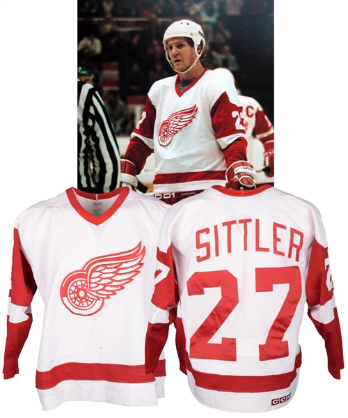 Darryl Sittlers 1984-85 Detroit Red Wings Game-Worn Jersey - Photo-Matched! - Video-Matched!