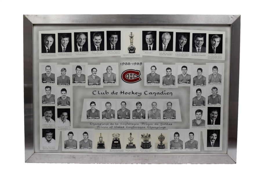 Montreal Canadiens 1988-89 Framed Master Team Photo from the Montreal Forum with LOA