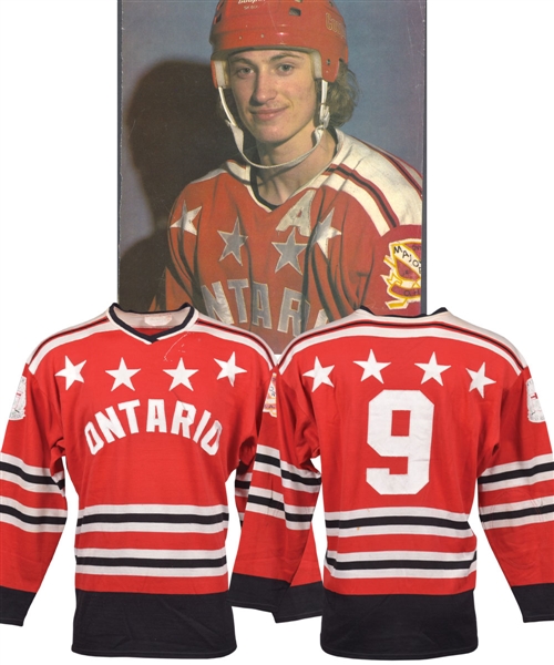Wayne Gretzkys 1978 Game-Worn Alternate Captains Jersey from the OHA All-Star Game - Earliest Known Gretzky Jersey! - Photo-Matched!