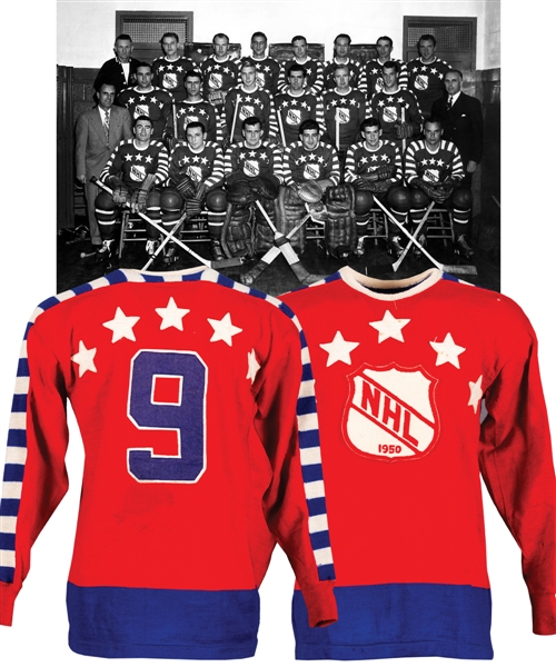 Maurice Richards 1950 NHL All-Star Game "All-Stars" Game-Worn Wool Jersey with LOA