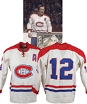 Yvan Cournoyers 1973 Montreal Canadiens Game-Worn Alternate Captains Jersey with LOA - Team Repairs! - Photo-Matched!