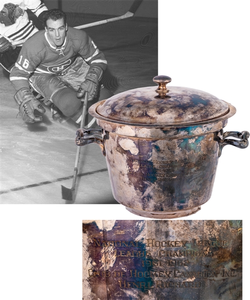 Henri Richards 1961-62 Montreal Canadiens NHL Championship Ice Bucket Award from His Personal Collection with LOA (8")