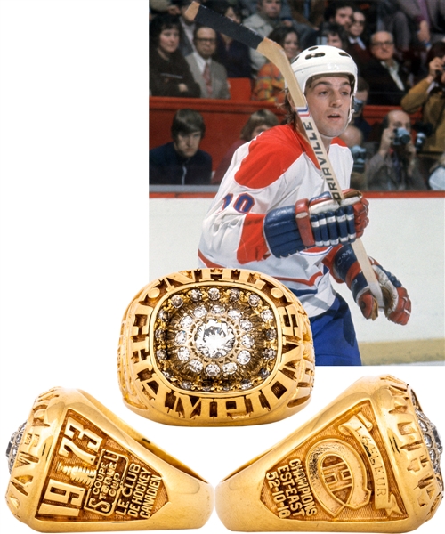 Guy Lafleurs 1972-73 Montreal Canadiens Stanley Cup Championship 10K Gold and Diamond Ring with LOA