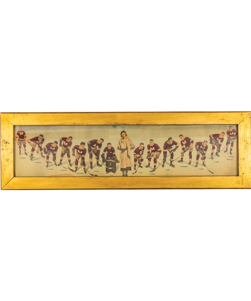 Montreal Maroons 1932-33 "Dow Beer" Framed Advertising Team Photo (10” x 32 ¾”)