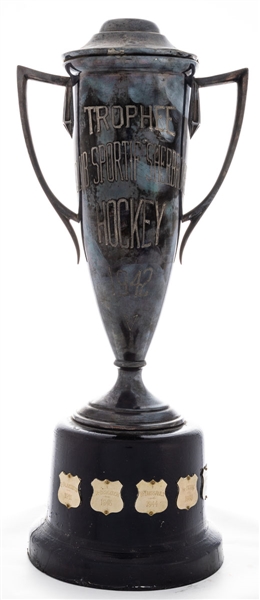 Vintage 1942 to 1950 "Club Sportif Sherbrooke" Perpetual Hockey Trophy (18") 