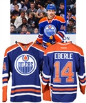 Jordan Eberles 2013-14 Edmonton Oilers Game-Worn Retro Jersey with Team LOA - Photo-Matched!