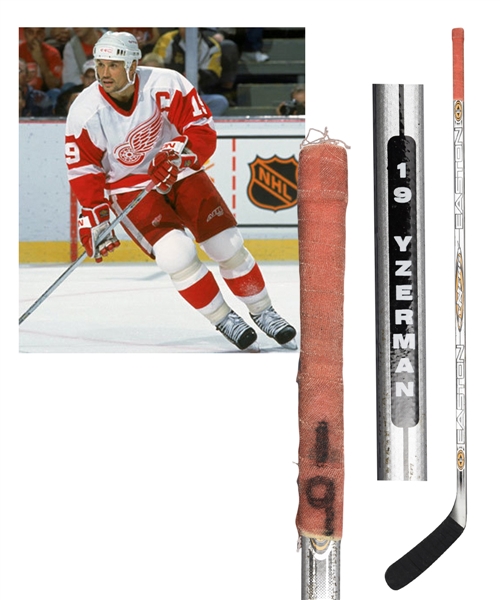 Steve Yzermans Early-2000s Detroit Red Wings Easton Synergy Game-Used Stick